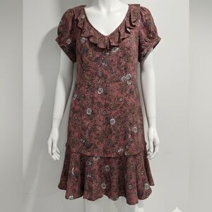 Blue Rain Womens Dress Pink Floral Size M 100% Rayon